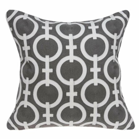 HOMEROOTS 20 x 7 x 20 in. Transitional Gray & White Accent Pillow Cover with Poly Insert 334124